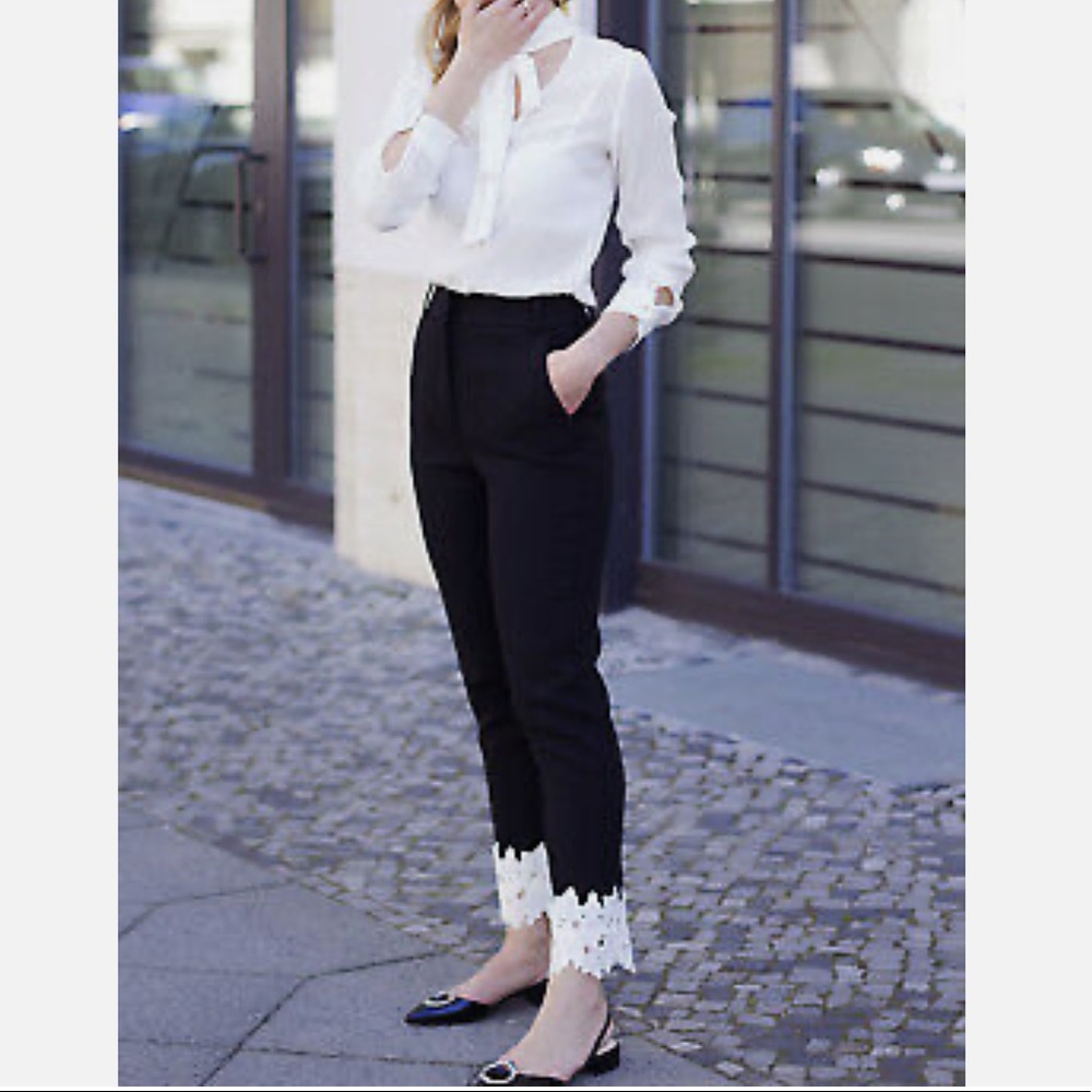 Size S | Zara lace trim dress pants